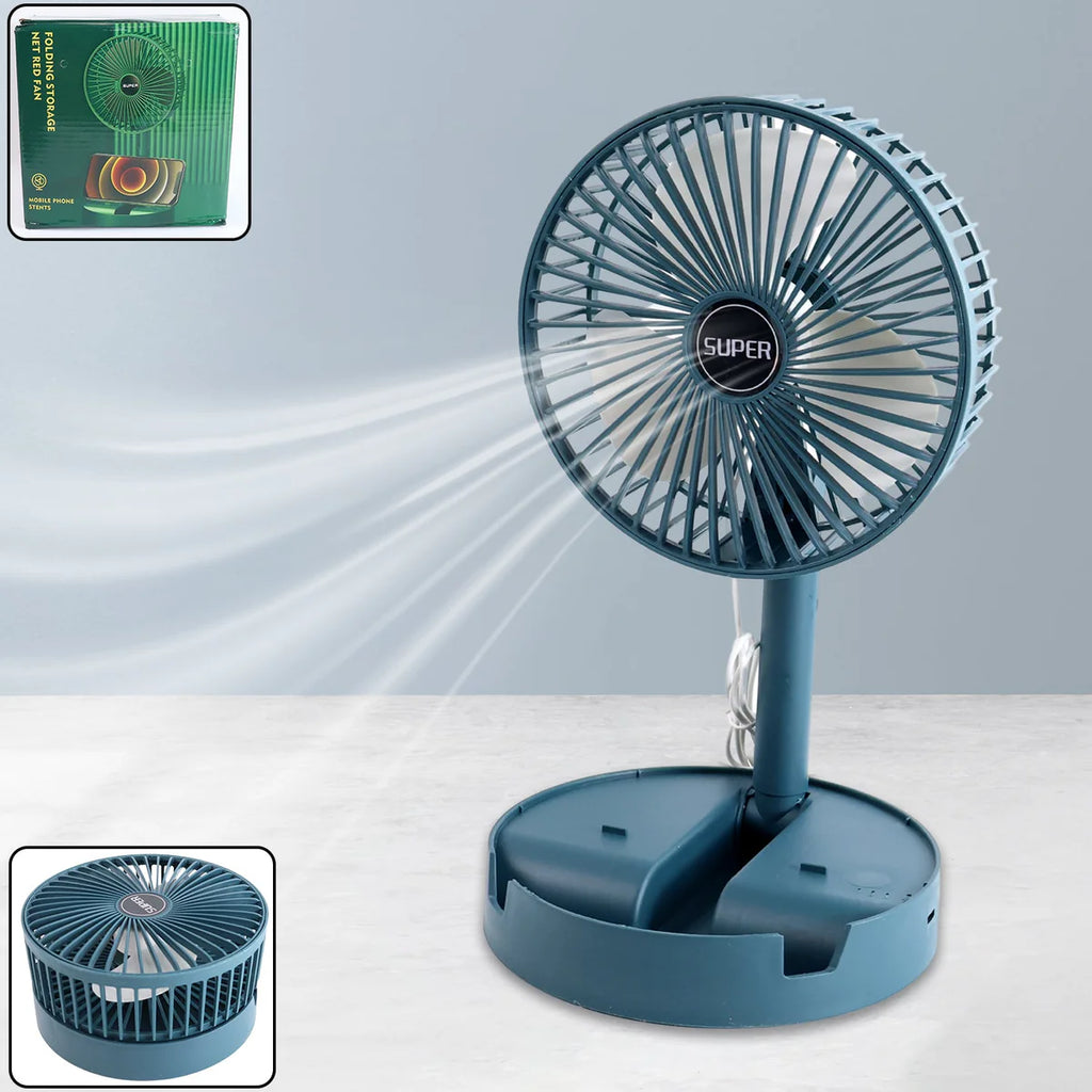 Adjustable Portable Desktop Fan - Telescopic Silent Personal Cooling for Office & Travel (Battery Not Include).