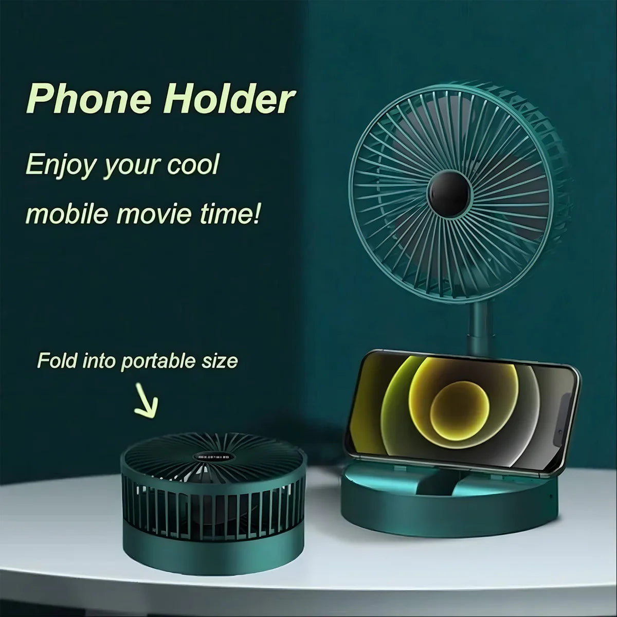 Adjustable Portable Desktop Fan - Telescopic Silent Personal Cooling for Office & Travel (Battery Not Include).