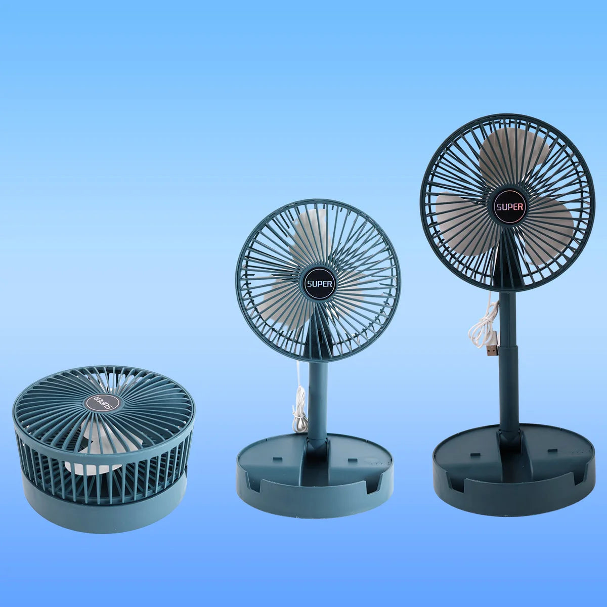Adjustable Portable Desktop Fan - Telescopic Silent Personal Cooling for Office & Travel (Battery Not Include).